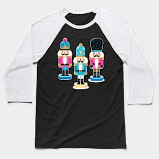 Neon Nutcracker Gentlemen Christmas Graphic Design Baseball T-Shirt